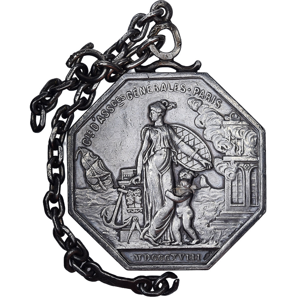 France, Token, Louis XVIII, Compagnie d'Assurances Générales à Paris, 1818