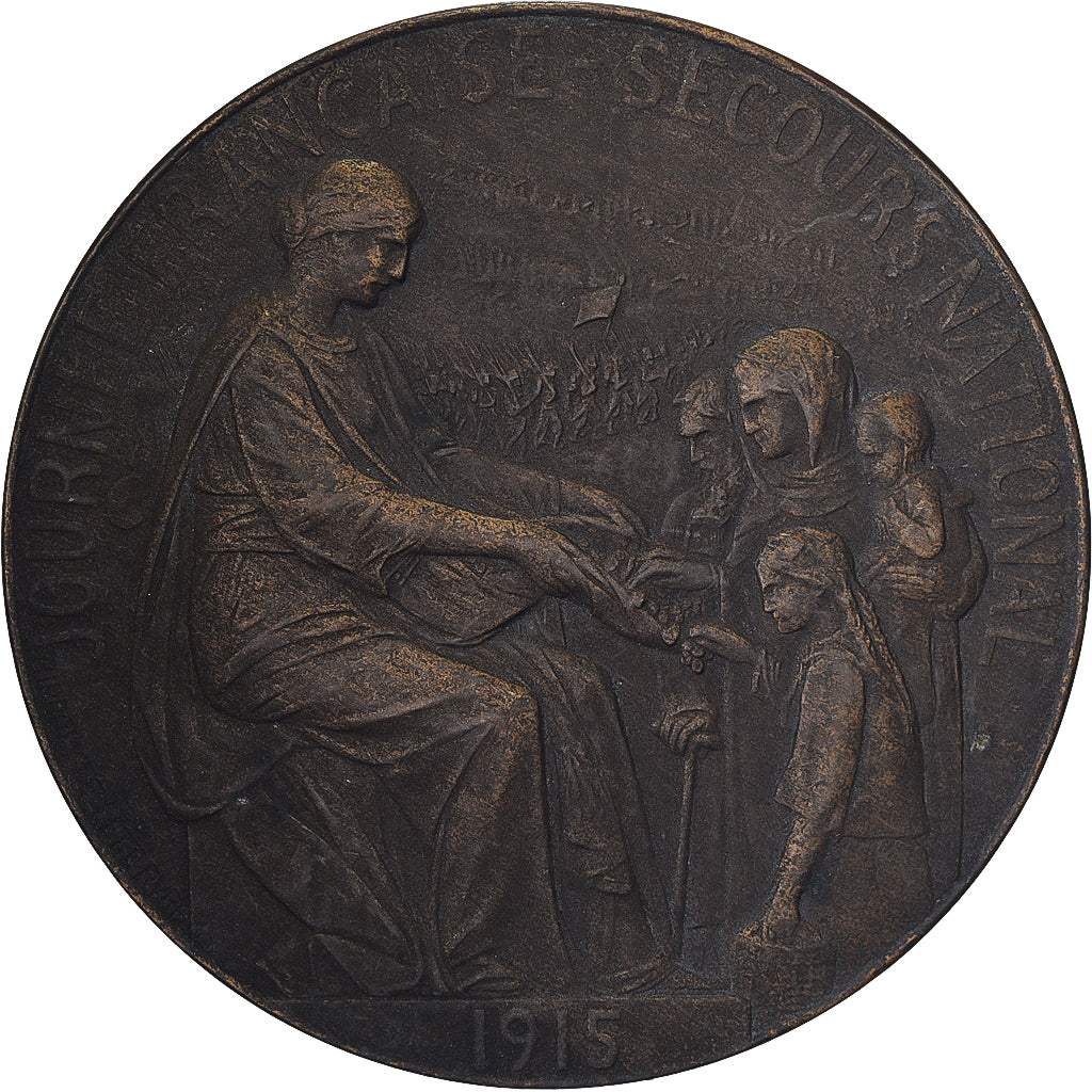 Frankrijk, Medaille, Journée Française, Secours National, 1915, Bronzen, ZF+