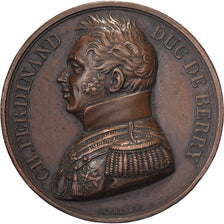 France, Medal, Mort de Charles Ferdinand, Duc de Berry, 1820, Bronze, AU(55-58)