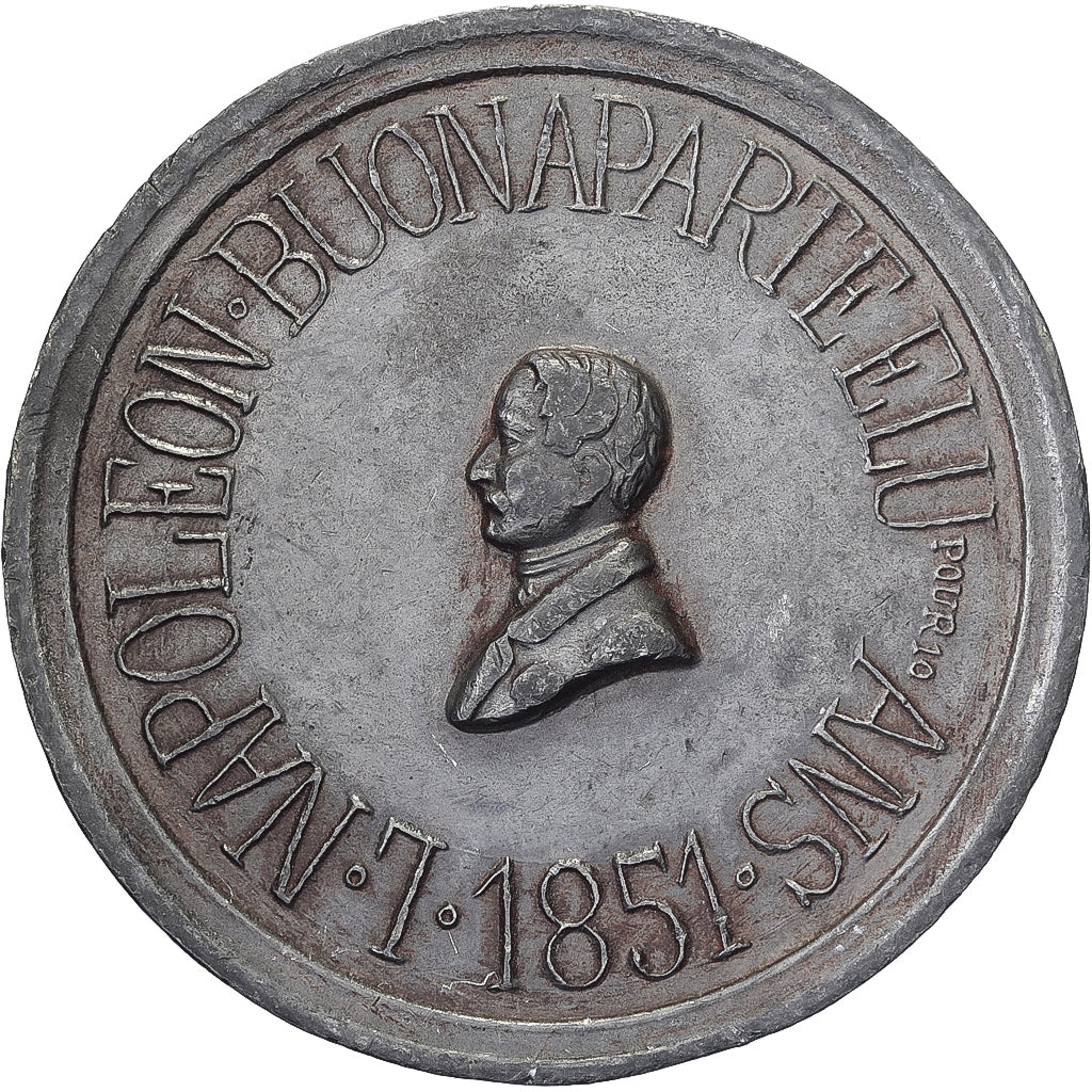 Frankreich, Medaille, Louis Napoléon Bonaparte, Élu pour 10 ans, 1851, Zinn