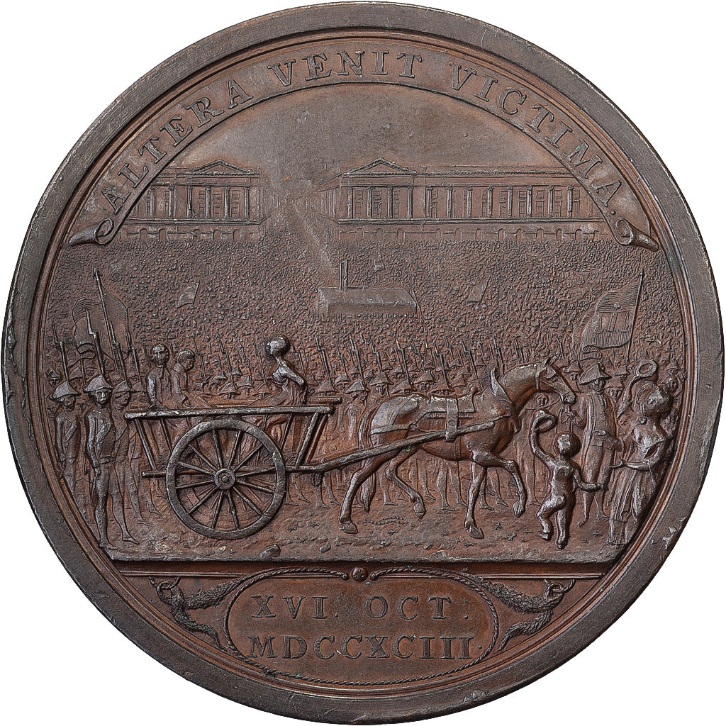France, Medal, French Revolution, Execution of Marie Antoinette, 1793, Bronze