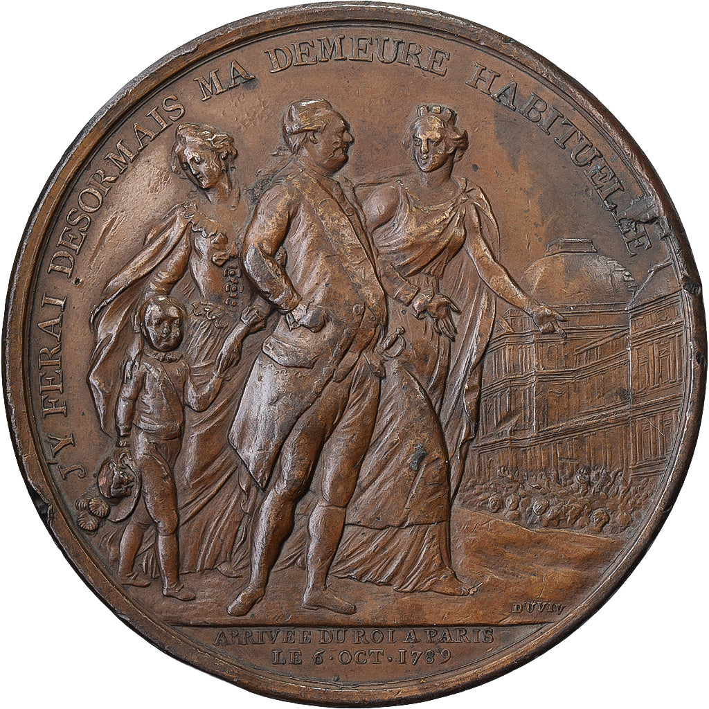 Frankreich, Medaille, Louis XVI, Constitution, Arrivée du Roi à Paris, 1789