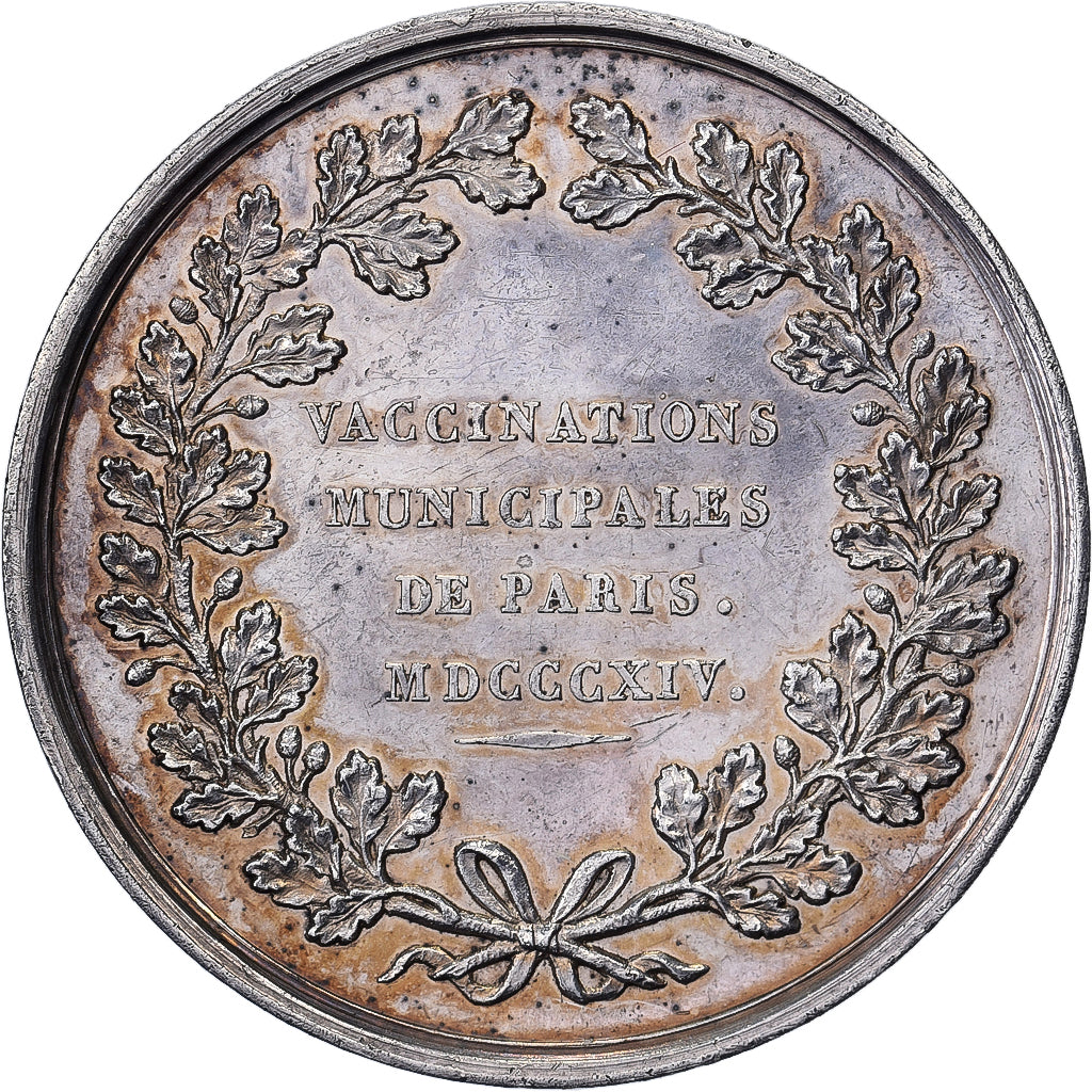 France, Medal, Vaccinations municipales de Paris, 1814, Silver, AU(55-58)