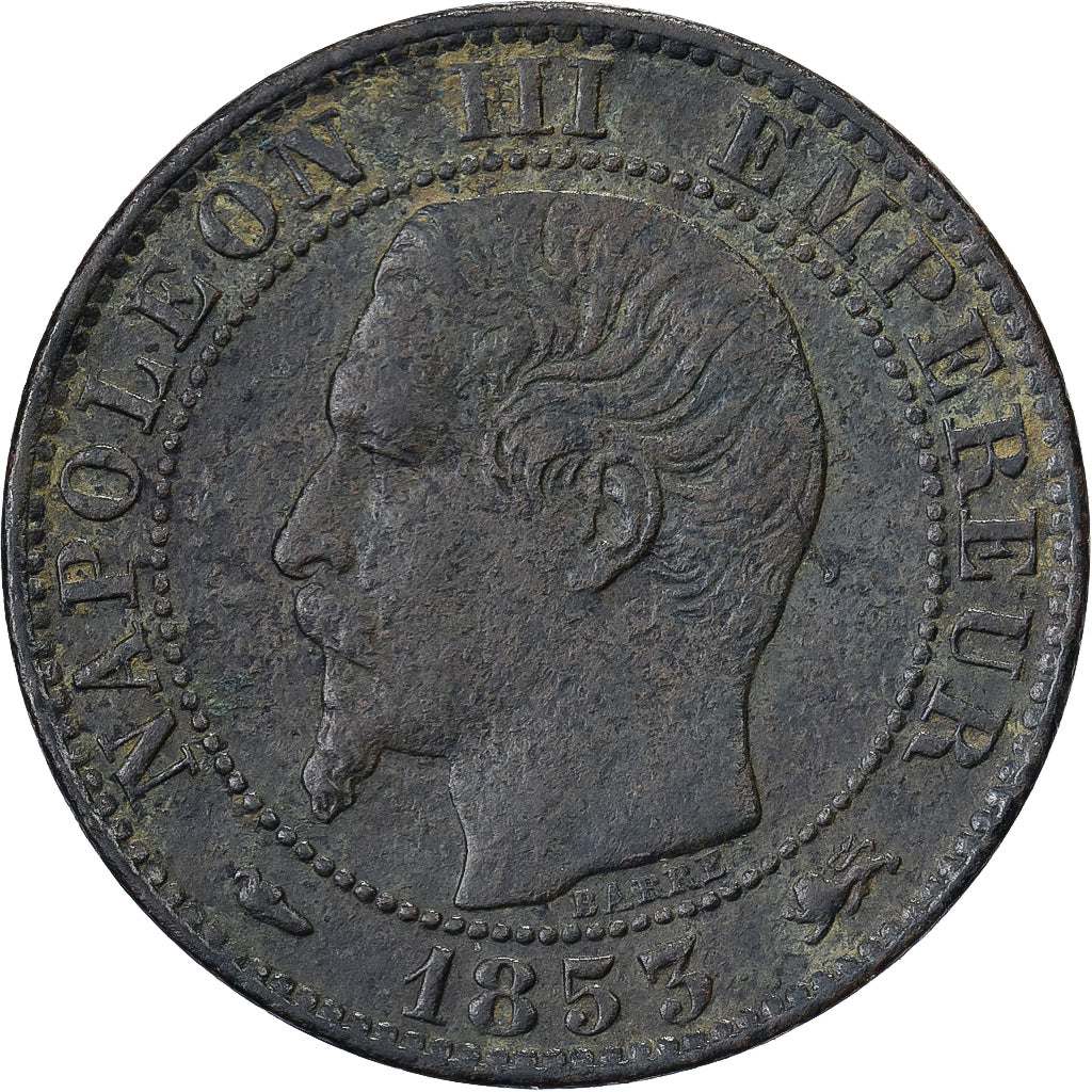 França, Napoleon III, 5 Centimes, 1853, Lyon, Bronze, EF(40-45), Gadoury:152