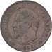 Francia, Napoleon III, 5 Centimes, 1855, Rouen, Anchor, Bronzo, MB+, Gadoury:152