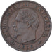 Francja, Napoleon III, 5 Centimes, 1856, Paris, Brązowy, EF(40-45), Gadoury:152