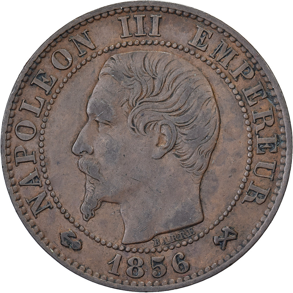 Francja, Napoleon III, 5 Centimes, 1856, Rouen, Brązowy, EF(40-45), Gadoury:152