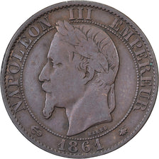 France, Napoleon III, 5 Centimes, 1861, Paris, Bronze, VF(20-25), Gadoury:155