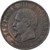 Francja, Napoleon III, 5 Centimes, 1854, Strasbourg, Brązowy, AU(50-53)