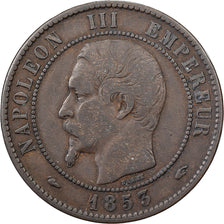 Francia, Napoleon III, 10 Centimes, 1853, Paris, Bronzo, MB+, Gadoury:248