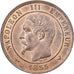 Frankreich, Napoleon III, 10 Centimes, 1855, Lille, Dog, Bronze, VZ, Gadoury:248