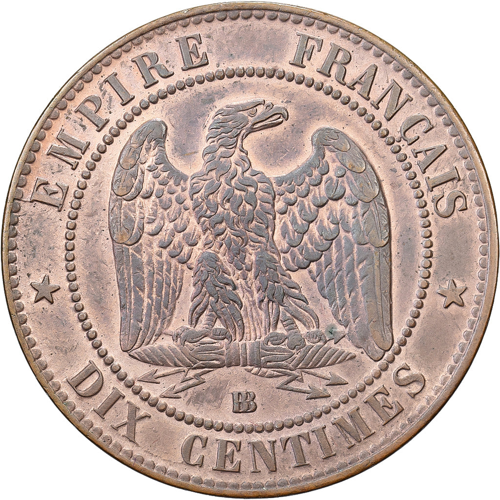 France, Napoléon III, 10 Centimes, 1864, Strasbourg, Bronze, SUP, Gadoury:253