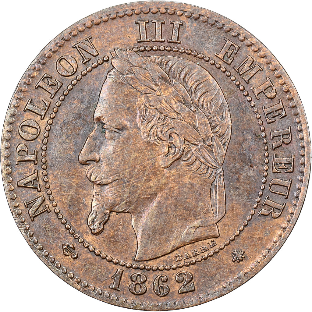 Francia, Napoleon III, 2 Centimes, 1862, Paris, Bronzo, SPL-, Gadoury:104
