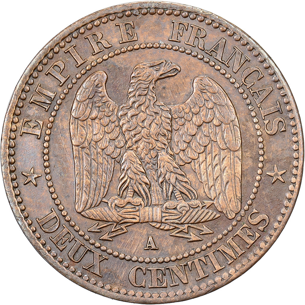 Francia, Napoleon III, 2 Centimes, 1862, Paris, Bronzo, SPL-, Gadoury:104