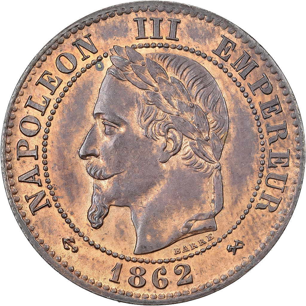 Frankreich, Napoleon III, 2 Centimes, 1862, Bordeaux, Bronze, VZ, Gadoury:104