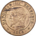 Francja, Napoleon III, 2 Centimes, 1854, Paris, Brązowy, MS(60-62), Gadoury:103