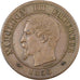 Francia, Napoleon III, 2 Centimes, 1856, Rouen, Bronzo, BB+, Gadoury:103
