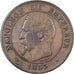 Francja, Napoleon III, 2 Centimes, 1853, Strasbourg, Brązowy, VF(30-35)