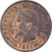 Francja, Napoleon III, 2 Centimes, 1855, Paris, Dog, Brązowy, AU(55-58)