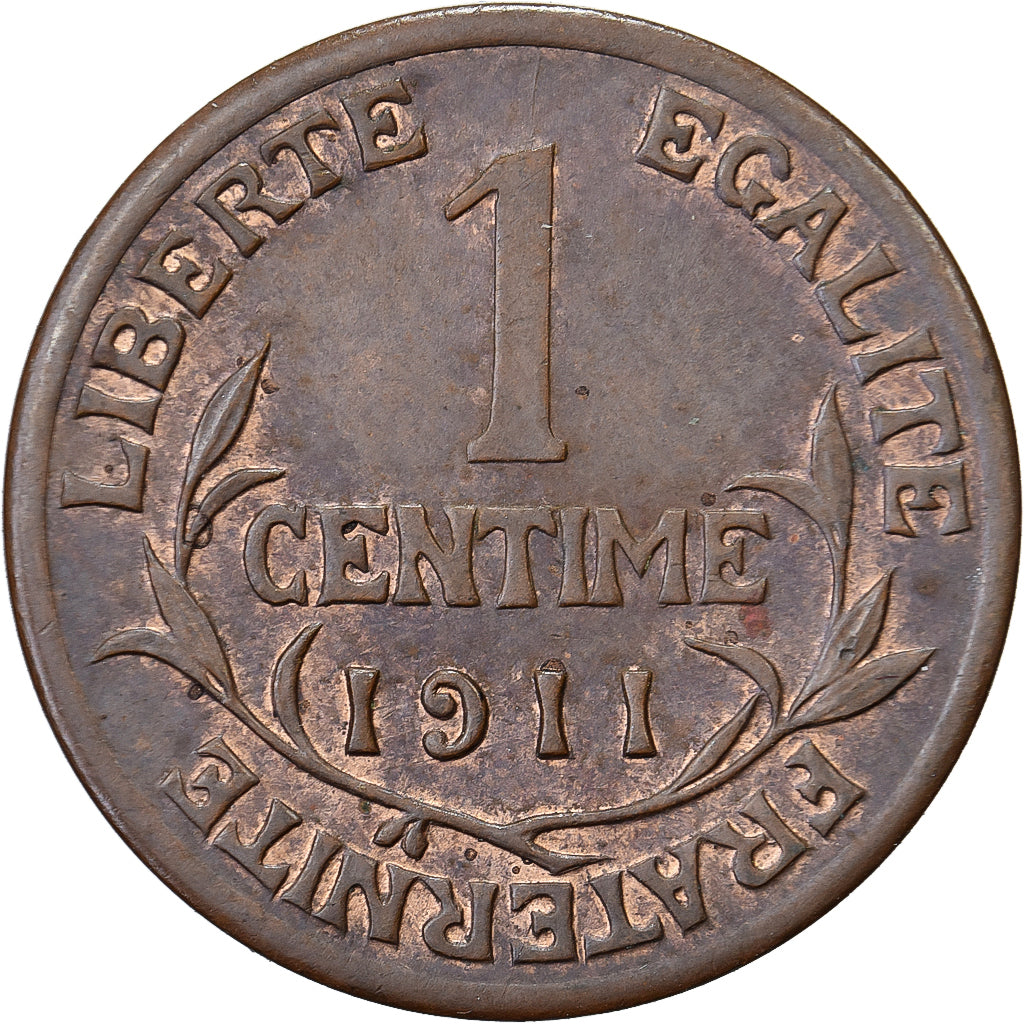 Francia, 1 Centime, Daniel-Dupuis, 1911, Paris, Bronzo, BB+