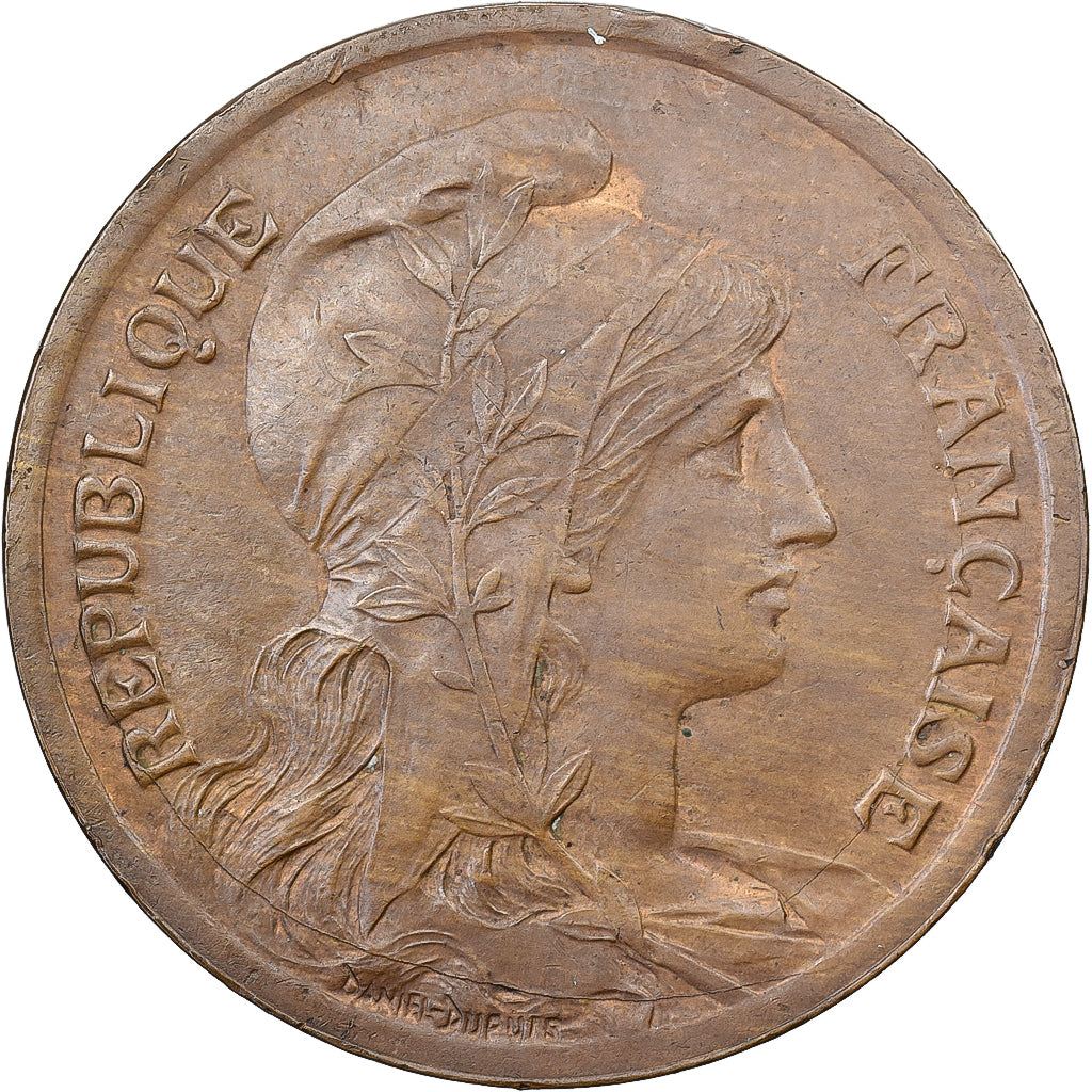 France, 10 Centimes, Daniel-Dupuis, 1920, Paris, Bronze, AU(50-53), Gadoury:277