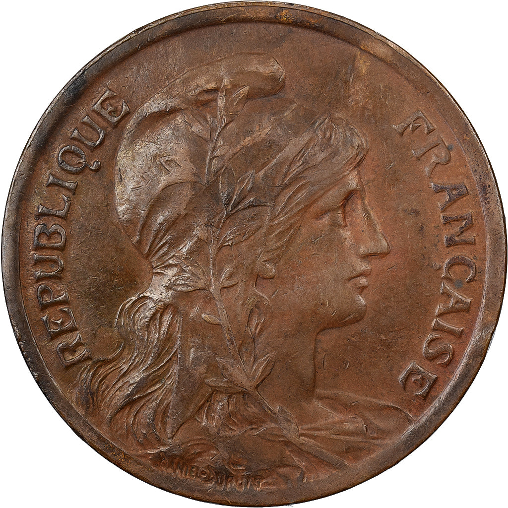 France, 10 Centimes, Daniel-Dupuis, 1921, Paris, Bronze, AU(50-53), Gadoury:277
