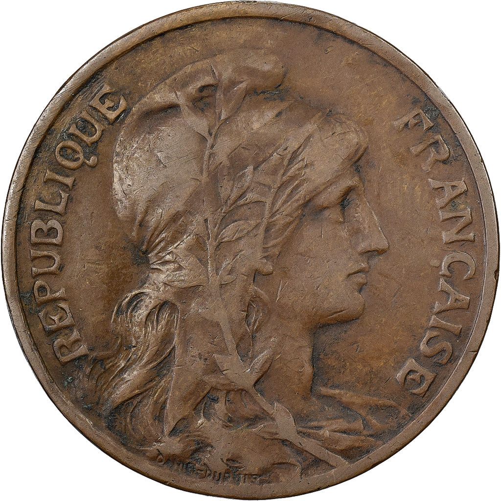 Frankreich, 10 Centimes, Daniel-Dupuis, 1908, Paris, Bronze, S+, Gadoury:277