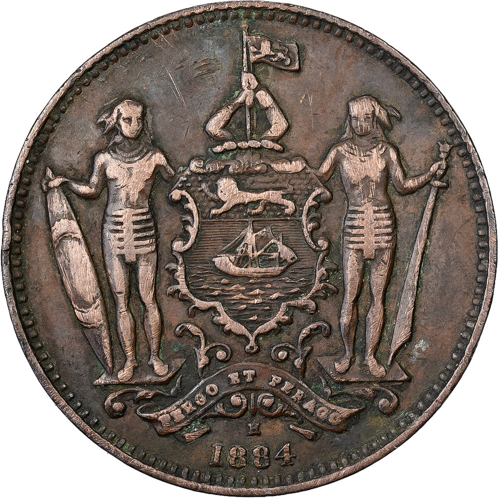 BRYTYJSKIE PÓŁNOCNE BORNEO, 1 Cent, 1884, Miedź, EF(40-45)