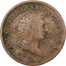 Svezia, Carl XIV Johan, 2/3 Skilling, 1839, Rame, MB+