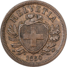 Schweiz, 2 Rappen, 1850, Paris, Kupfer, VZ