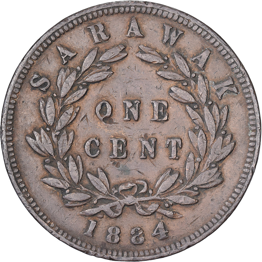 Sarawak, Charles J. Brooke, 1 Cent, 1884, Brązowy, VF(30-35)