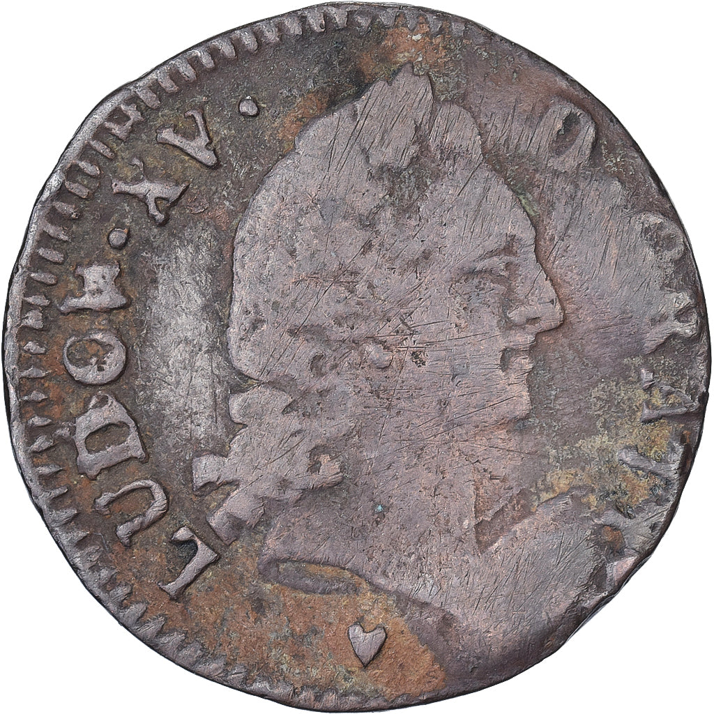 Frankreich, Louis XV, Sol, 1773, Aix, Kupfer, S, Gadoury:279