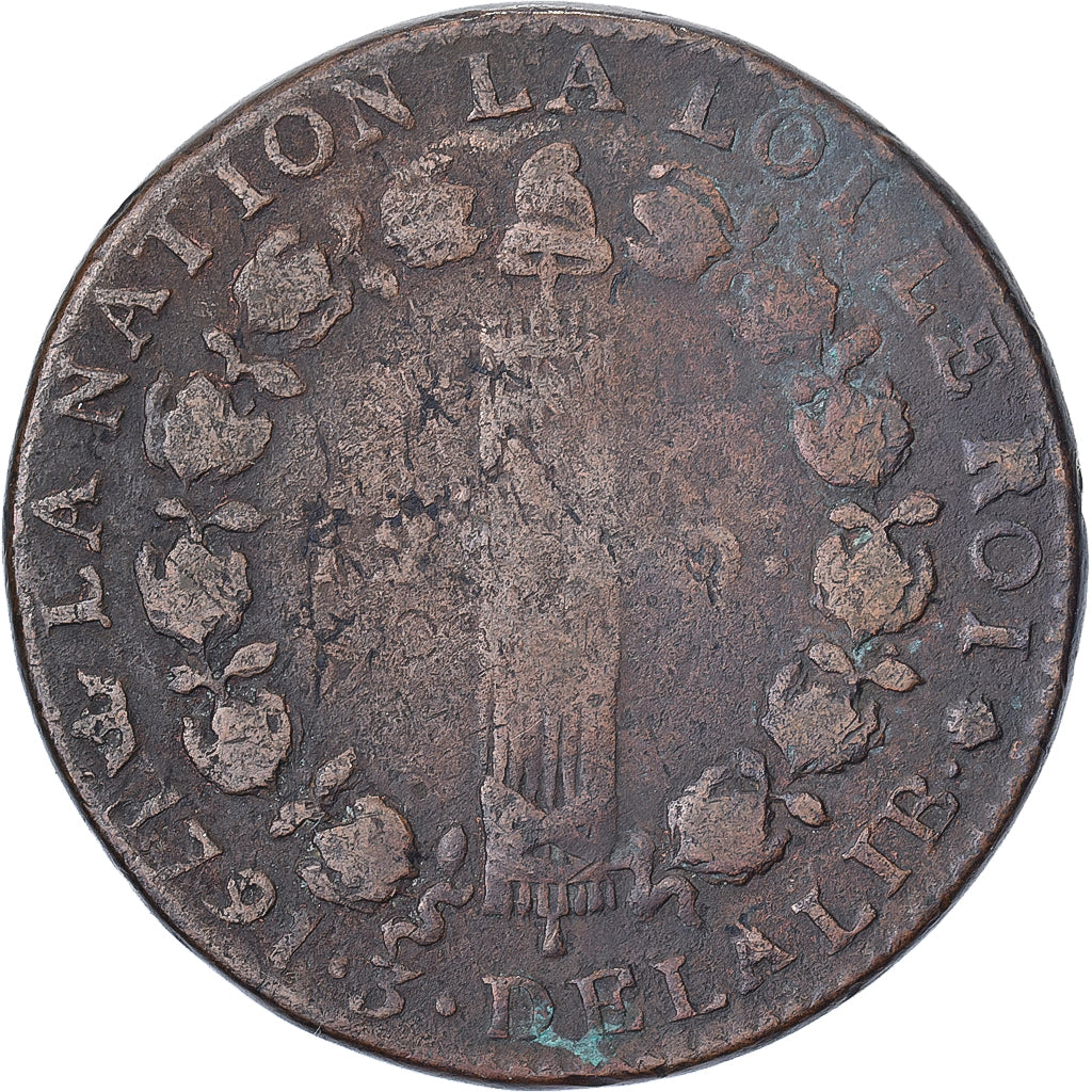 France, Louis XVI, 12 Deniers, 1791·3, Toulouse, Cuivre, TB, Gadoury:15
