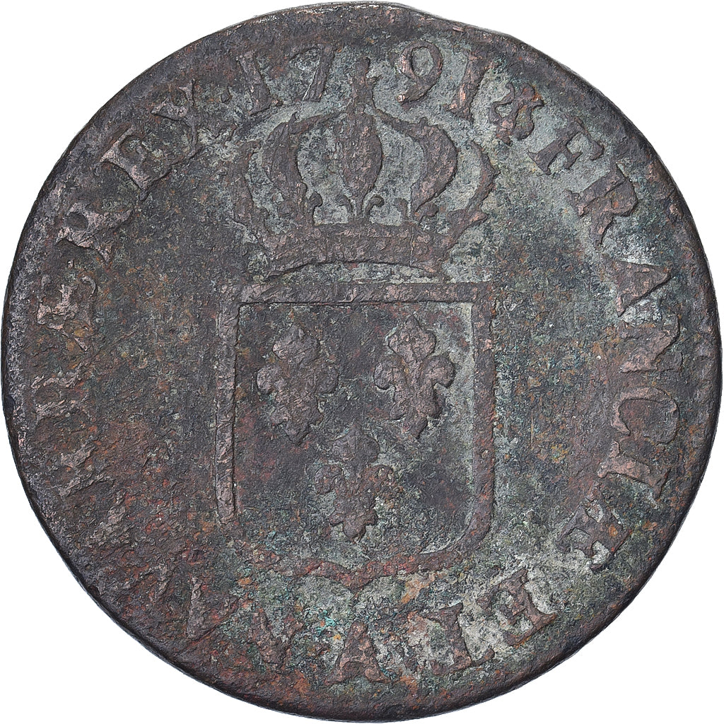 Frankrijk, Louis XVI, Sol, 1791, Paris, Koper, FR+