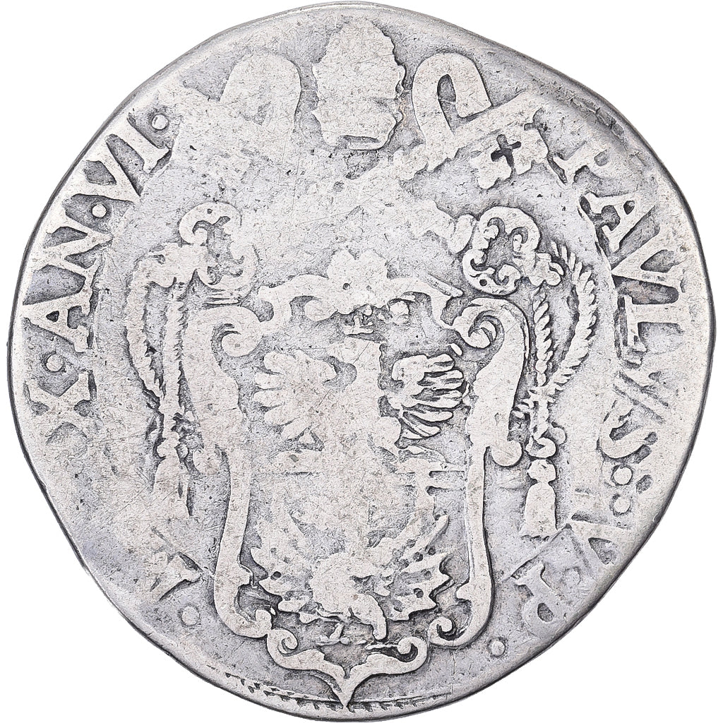 Papal States, Paul V, Testone, Anno VI (1610), Rome, Silber, S