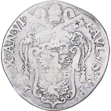 Papal States, Paul V, Testone, Anno VI (1610), Rome, Silver, VF(20-25)