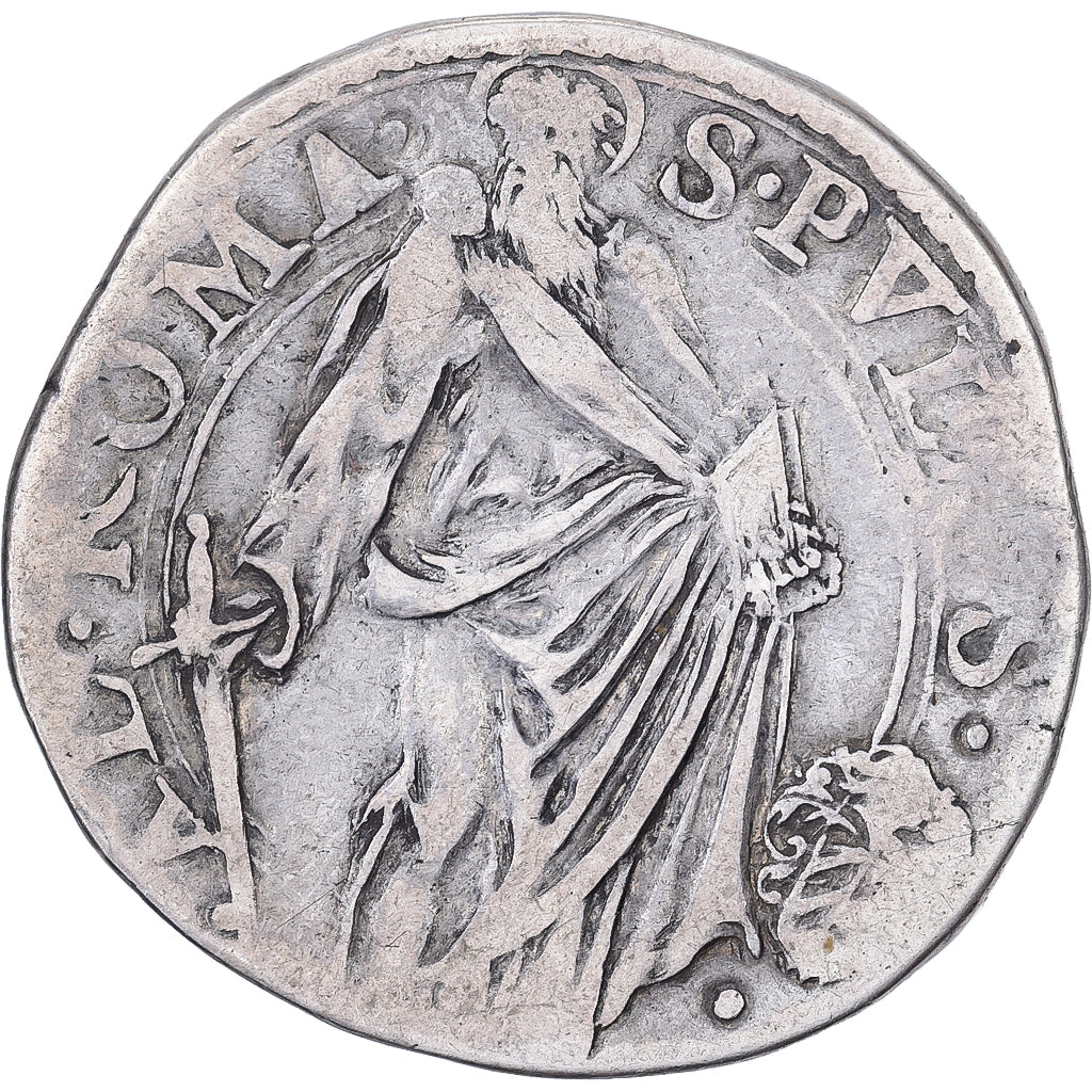 Papal States, Paul V, Testone, Anno VI (1610), Rome, Silber, S