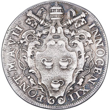 Papal States, Innocent XII, Testone, 1698 (Anno VII), Rome, Silver, EF(40-45)