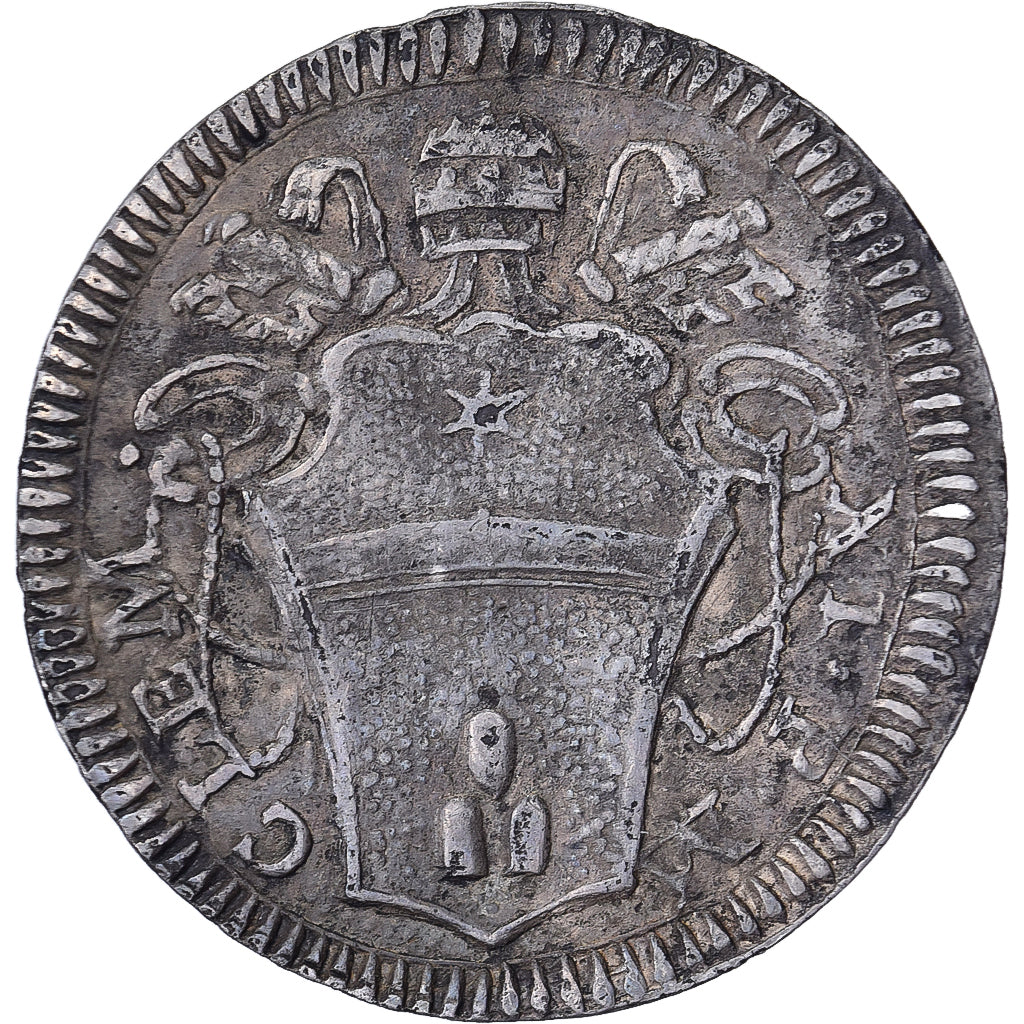 États pontificaux, Clement XI, 1/2 Grosso, 1700-1721, Rome, Argent, TTB+