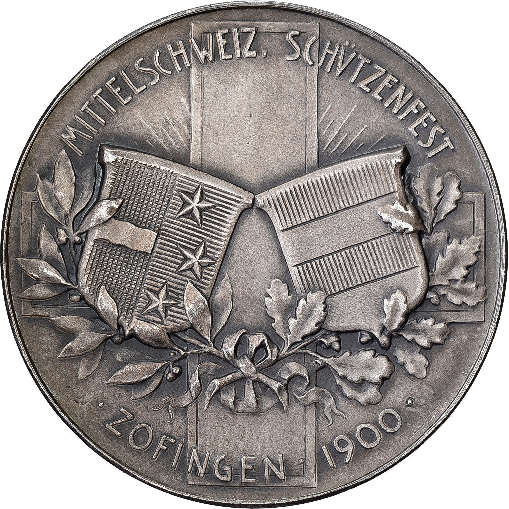 Suisse, Médaille, Festival cantonal de tir, Zofingue, Argovie, 1900, Argent