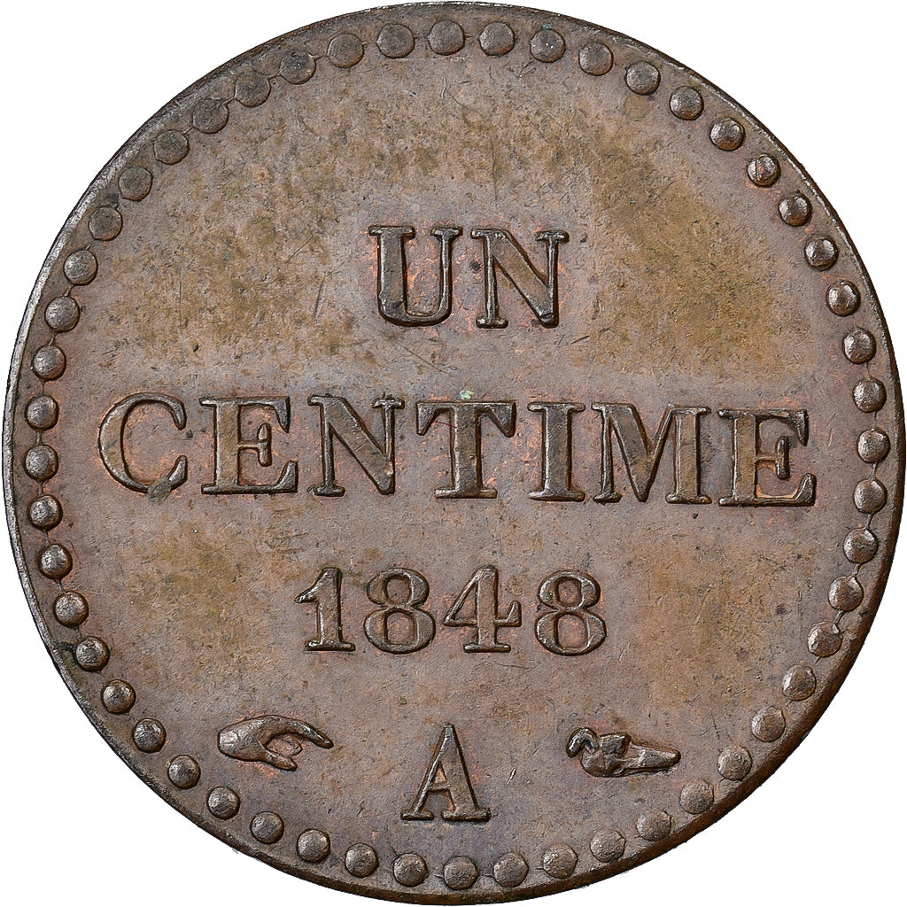 Francia, 1 Centime, Dupré, 1848, Paris, Rame, SPL-, Gadoury:84