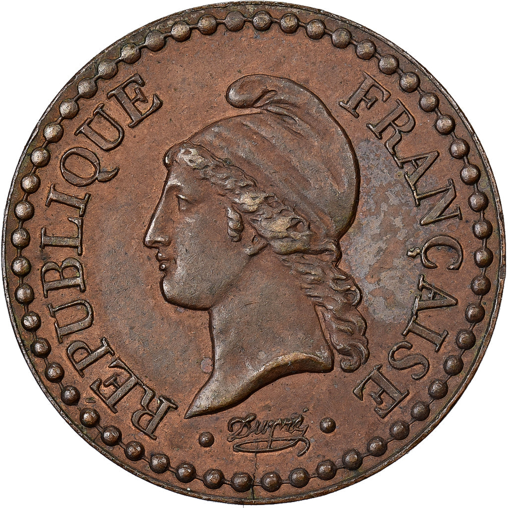 França, 1 Centime, Dupré, 1849, Paris, Cobre, AU(55-58), Gadoury:84