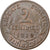France, 2 Centimes, Daniel-Dupuis, 1919, Paris, Bronze, AU(55-58), Gadoury:107