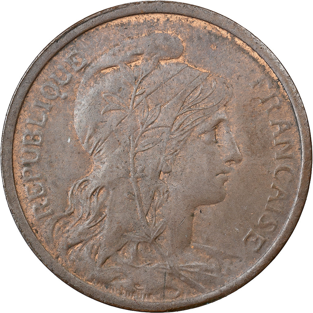 France, 2 Centimes, Daniel-Dupuis, 1920, Paris, Bronze, AU(50-53), Gadoury:107