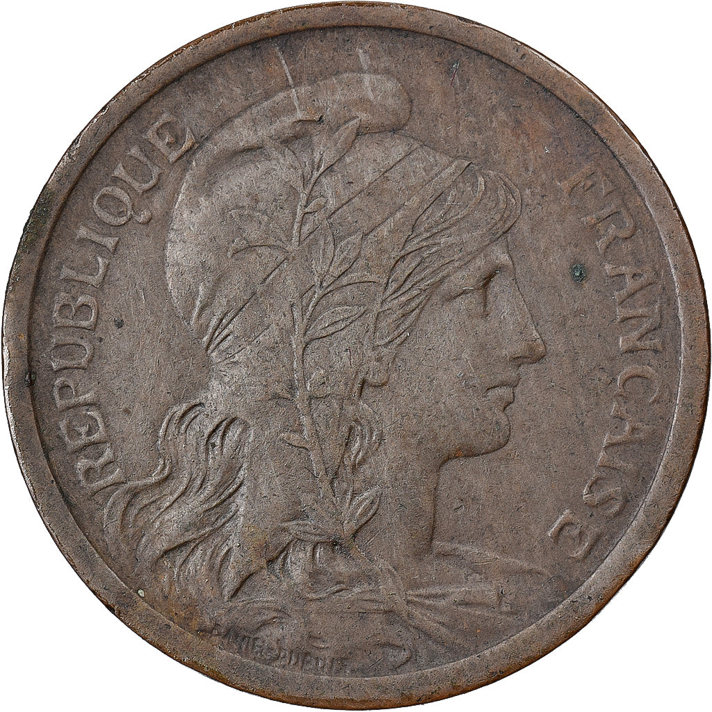 France, 2 Centimes, Daniel-Dupuis, 1914, Paris, Bronze, AU(50-53), Gadoury:107