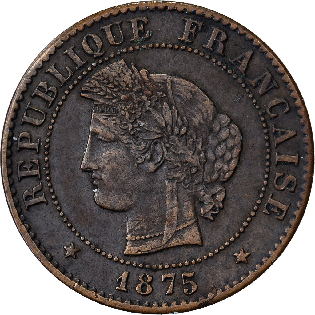 Francia, 1 Centime, Cérès, 1875, Paris, Bronce, MBC+, Gadoury:88