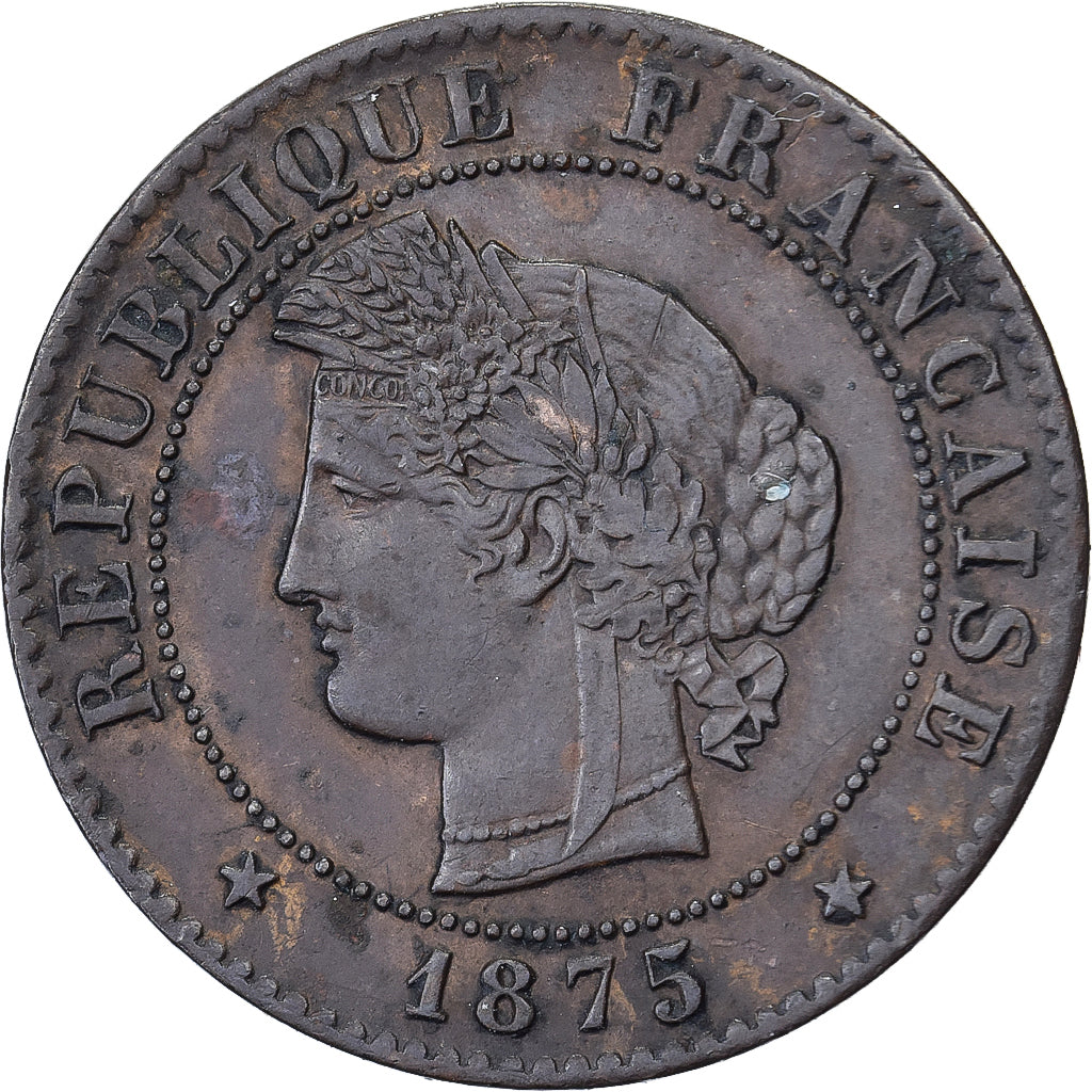 Francia, 1 Centime, Cérès, 1875, Bordeaux, Bronzo, BB+, Gadoury:88