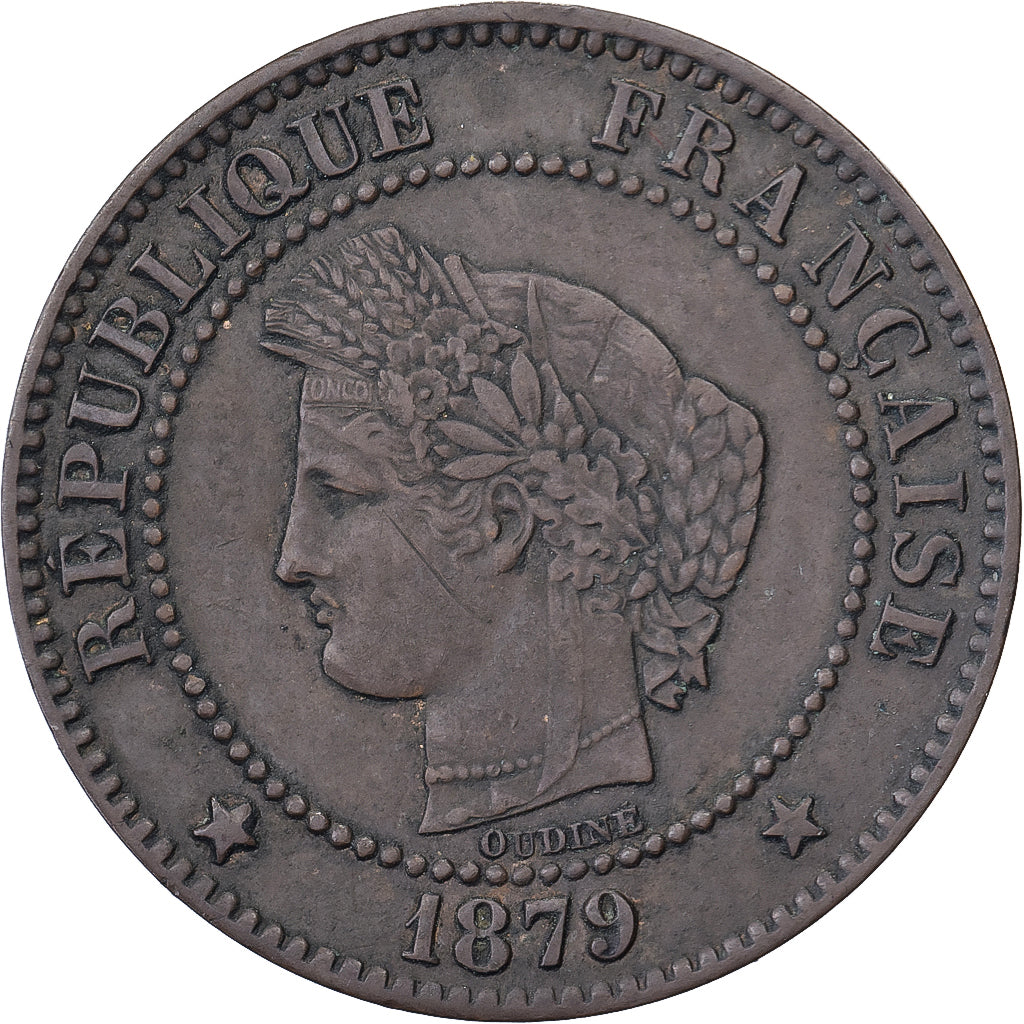 Frankreich, 2 Centimes, Cérès, 1879, Paris, Petit A, Bronze, SS, Gadoury:105