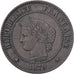 Frankreich, 2 Centimes, Cérès, 1879, Paris, Petit A, Bronze, SS, Gadoury:105
