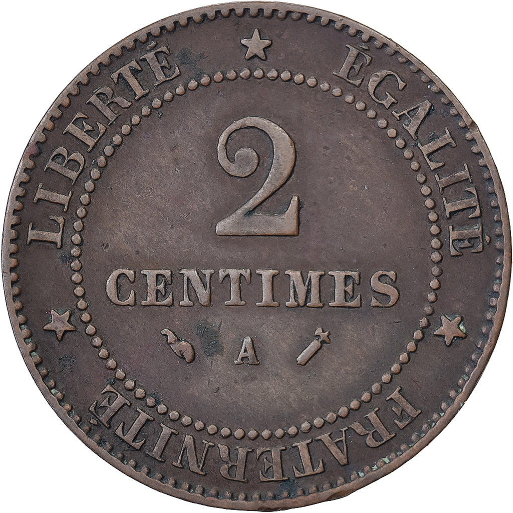 Frankreich, 2 Centimes, Cérès, 1891, Paris, Bronze, SS, Gadoury:105